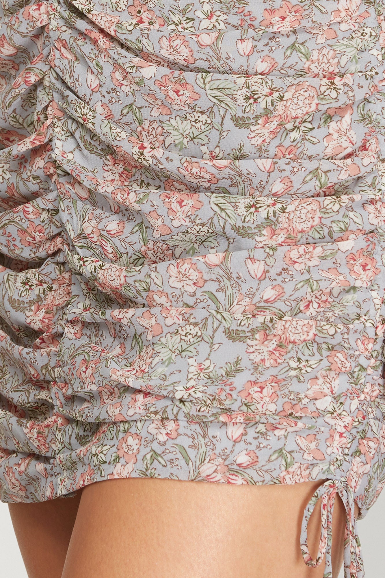 Dreamy Floral Shirred Skirt with Side Ruching