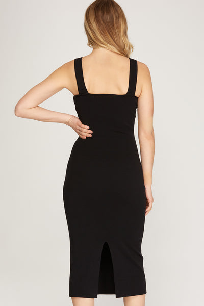 ELEGANT MOMENTS BODY CON MIDI DRESS