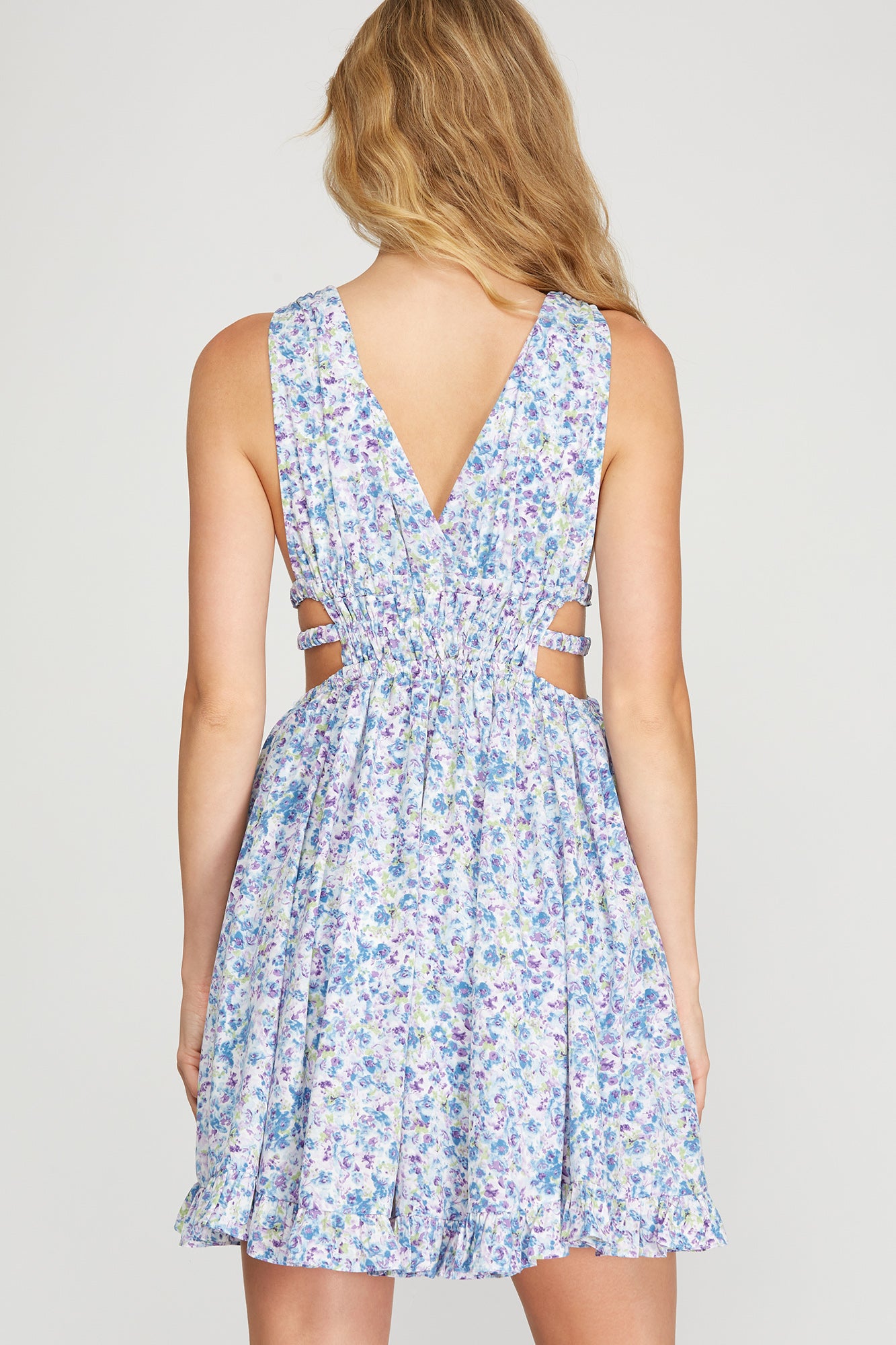 HOT GIRL SUMMER SLEEVELESS SIDE CUTOUT ELASTIC WAISTED DRESS