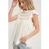 LACE TRIM BABYDOLL PEASANT TOP