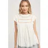 LACE TRIM BABYDOLL PEASANT TOP